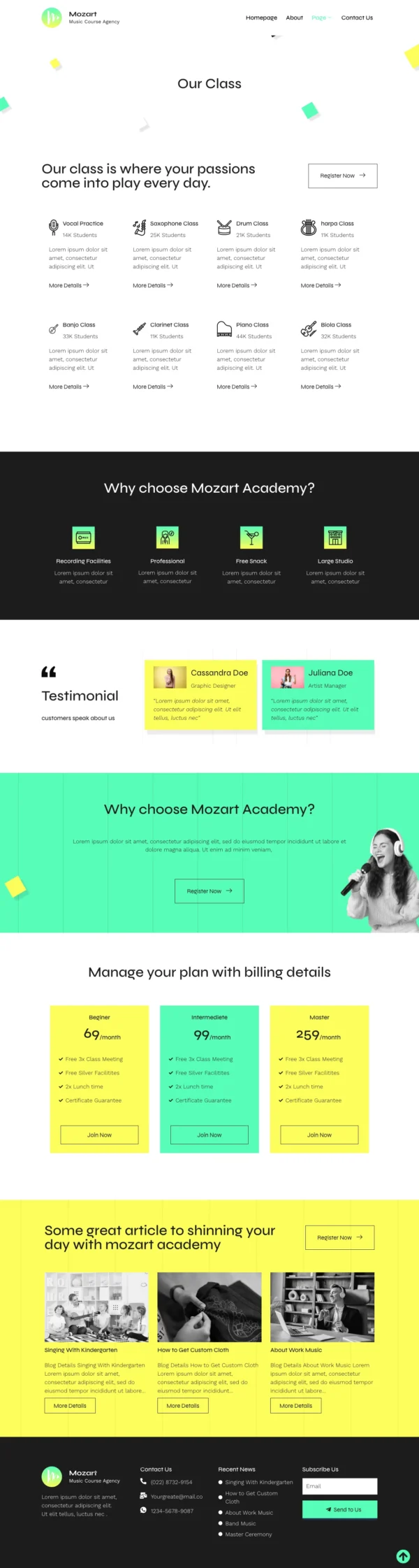 Mozart - Music School Website Design Package - Image 2