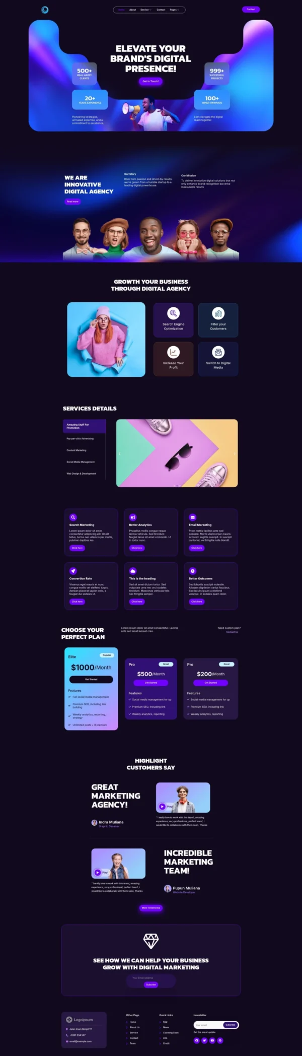 Digicy - Digital Marketing Agency Website Design Package