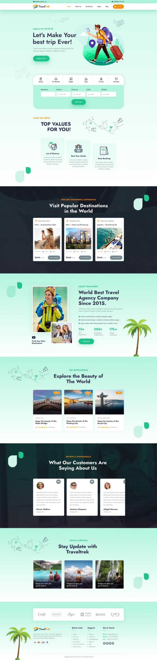 Travel Trek - Tour and Travel Agency Website Design Package