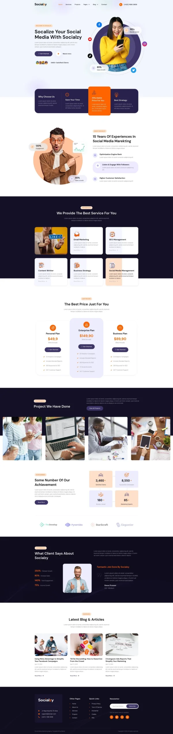 Socialzy – Social Media Marketing Agency Website Design Package