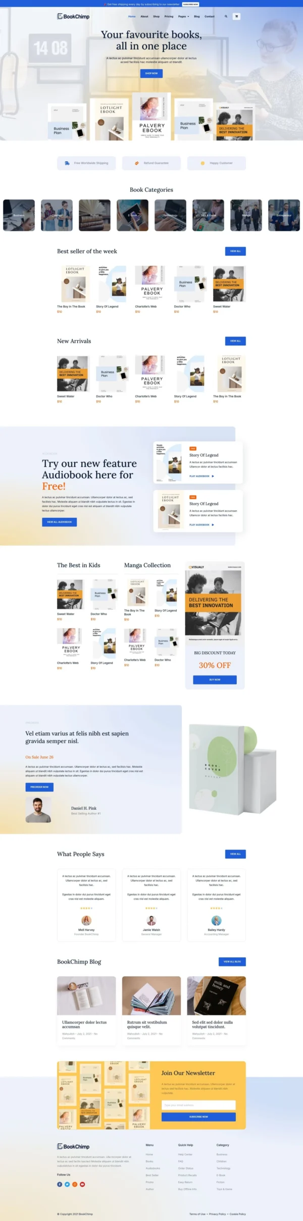 BookChimp - Online Book Store Website Website Design Package