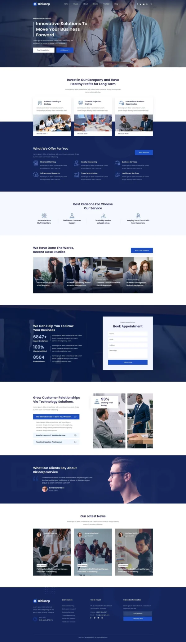 BiziCorp - Business Consulting Website Design Package