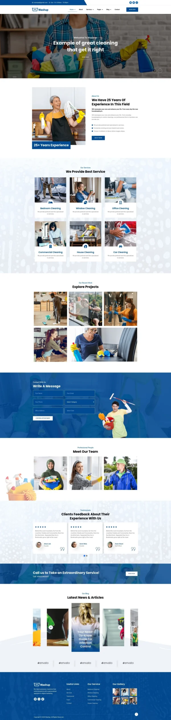 Washup- Cleaning Services Website Design Package