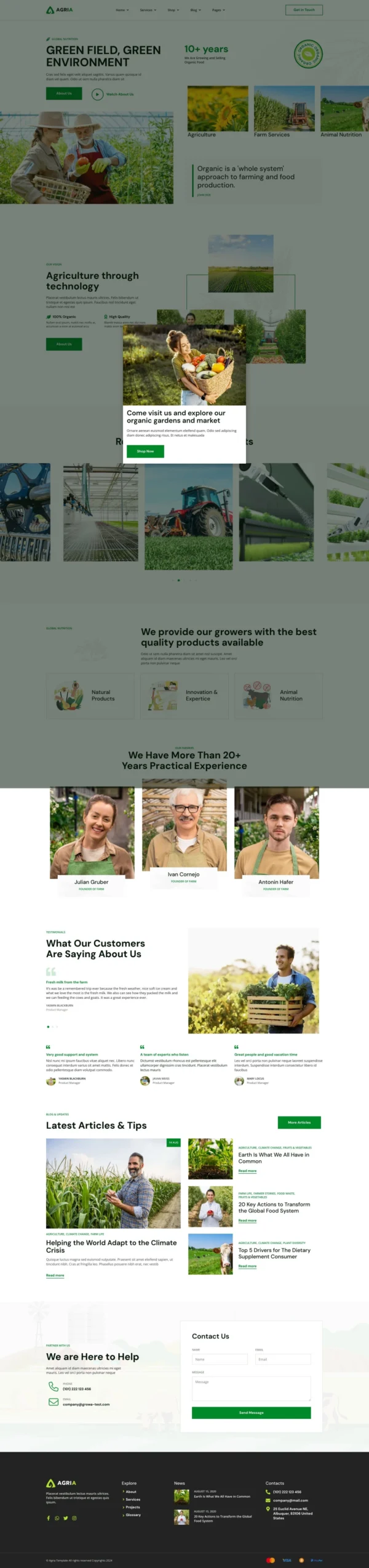 Agria – Agriculture Company Website Design Package