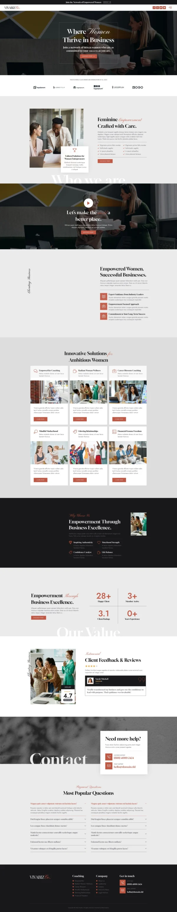 Vivabiz - Feminine Business Coaching Website Design Package