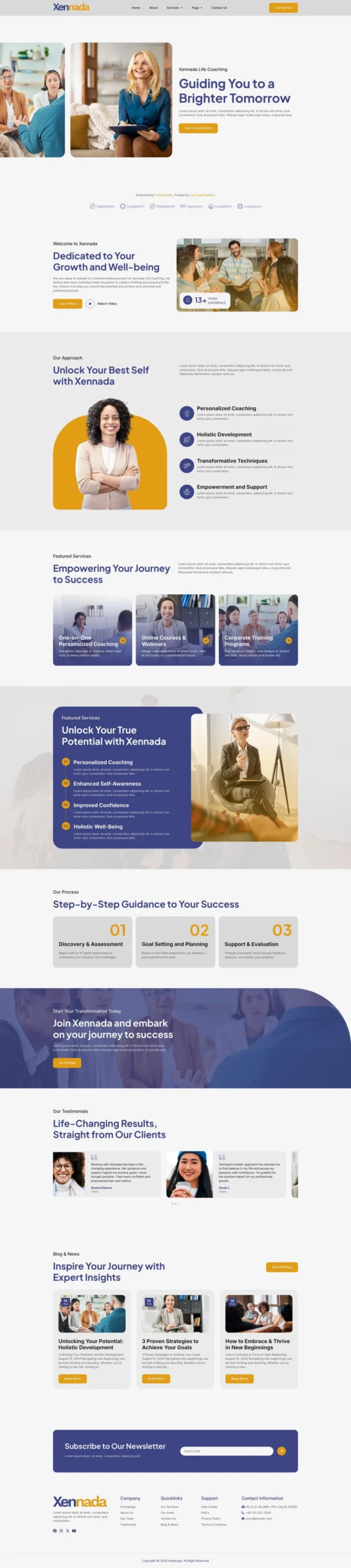 Xennada - Life Coach Website Design Package