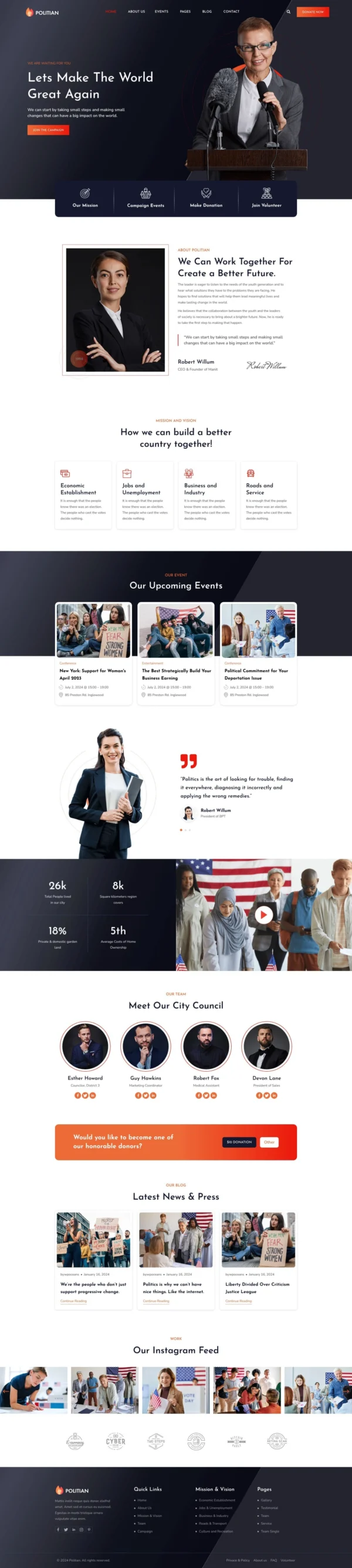 Politian – Political Campaign & Elections Website Design Package