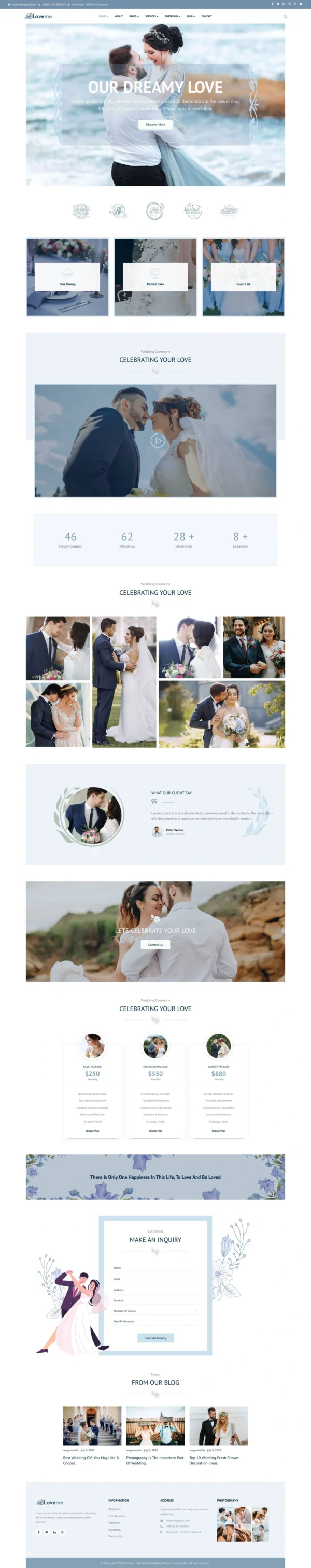 Loveme – Wedding & Wedding Planner Website Design Package