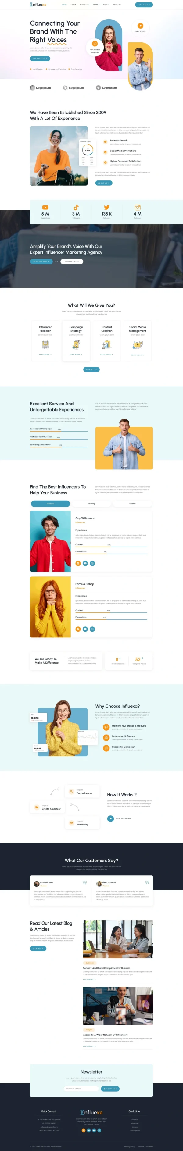 Influexa - Influencer Marketing Agency Website Design Package