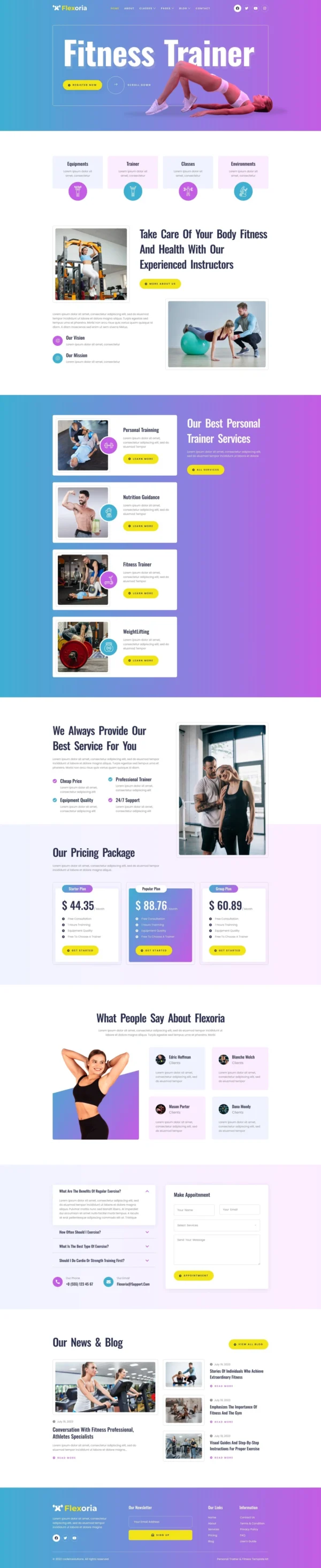 Flexoria - Personal Trainer & Fitness Website Design Package