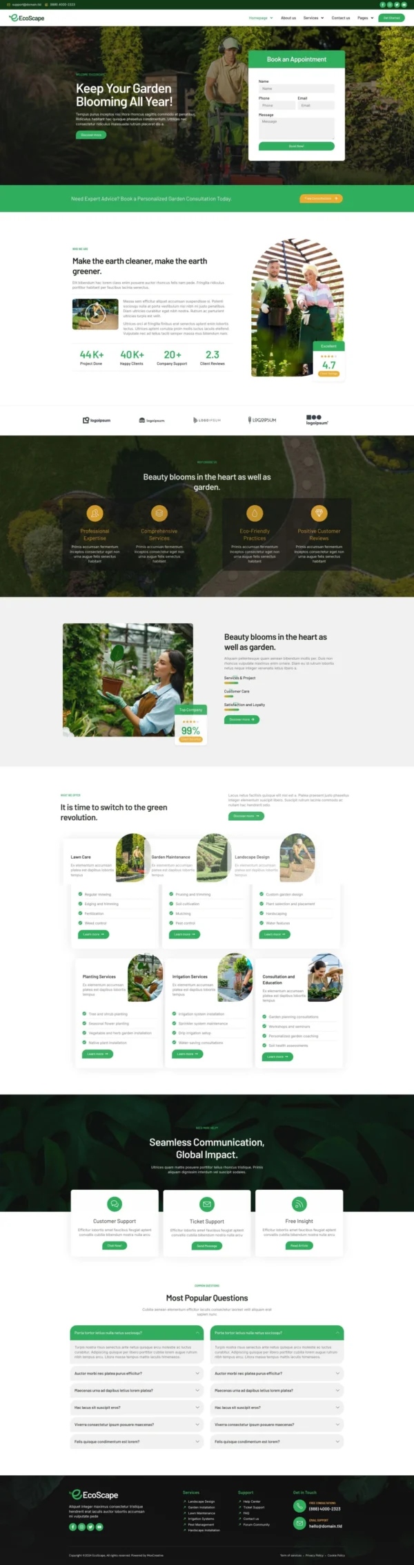 EcoScape - Gardening & Landscape Website Design Package