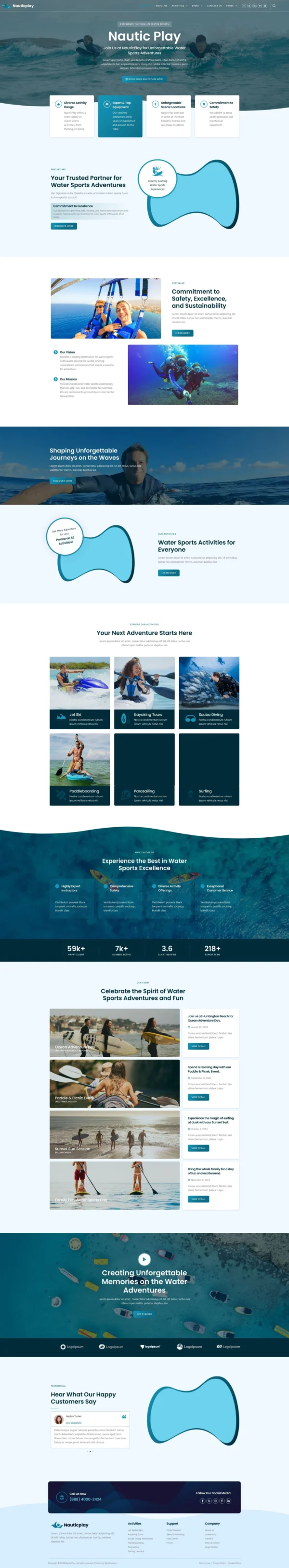 NauticPlay - Water Sports & Surfing Website Design Package