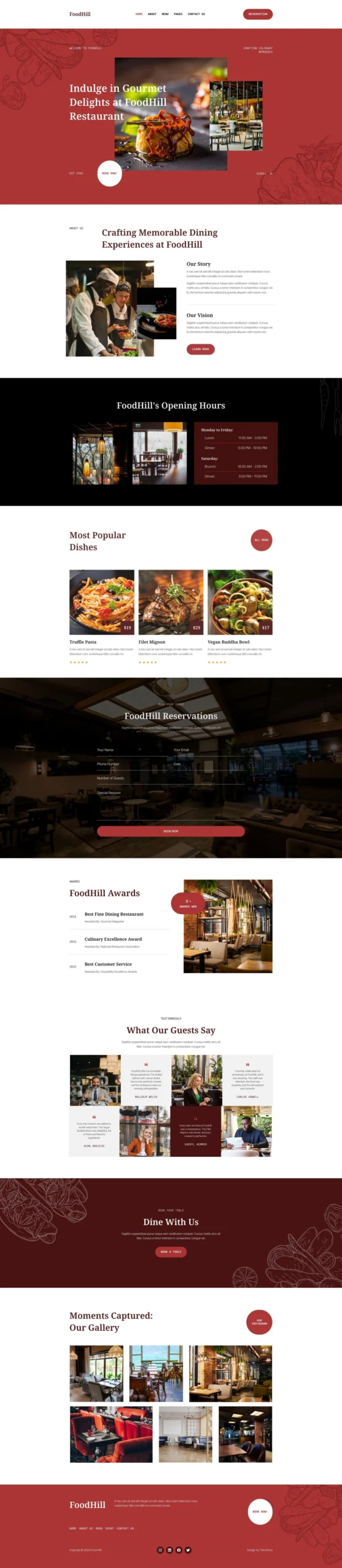 FoodHill - Restaurant Website Design Package