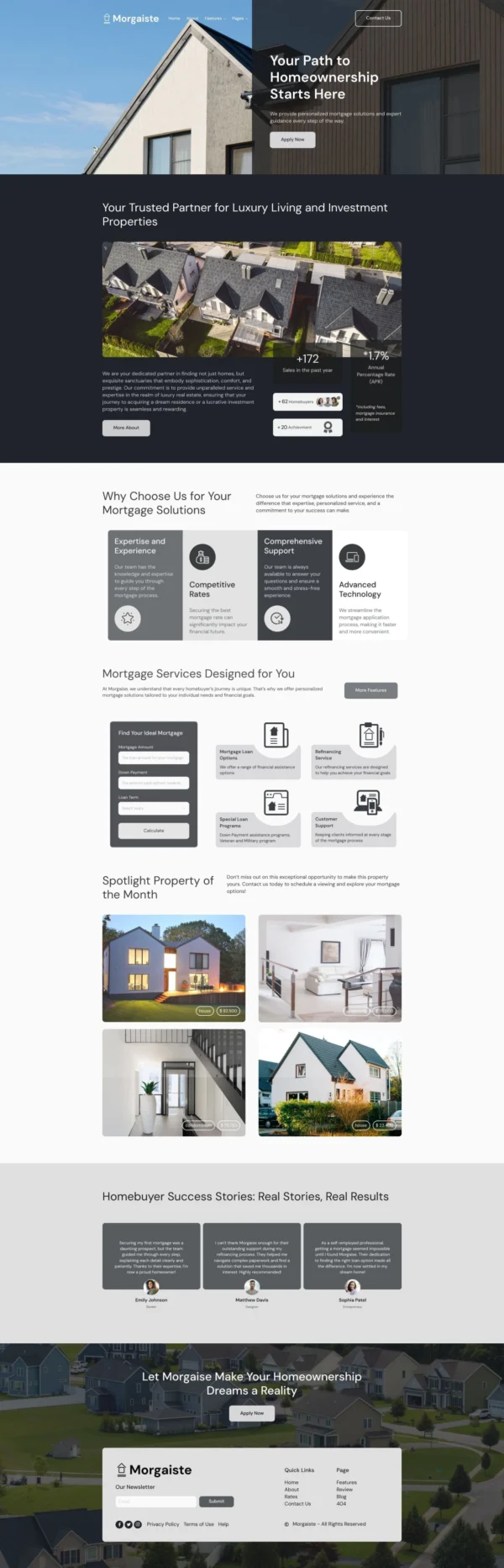 Morgaiste - Real Estate Mortgage Solutions Website Design Package