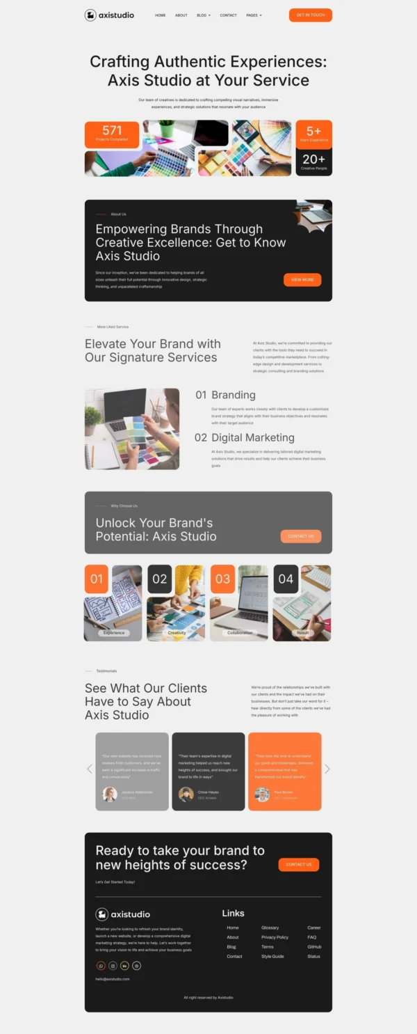Axistudio - Branding & Creative Studio Website Design Package