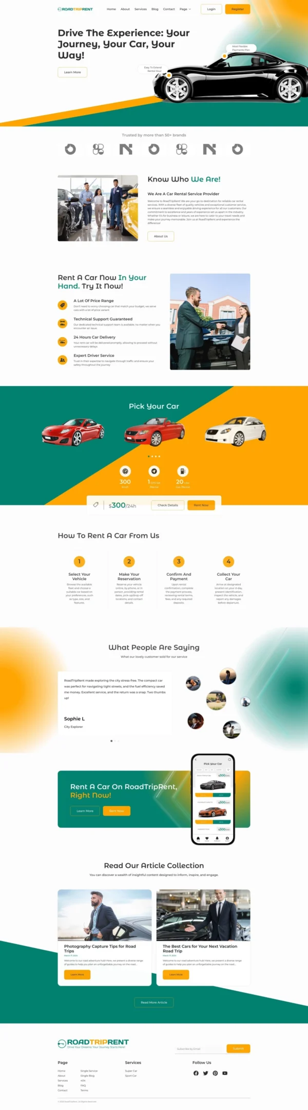 RoadTripRent - Premium Car Rental Website Design Package