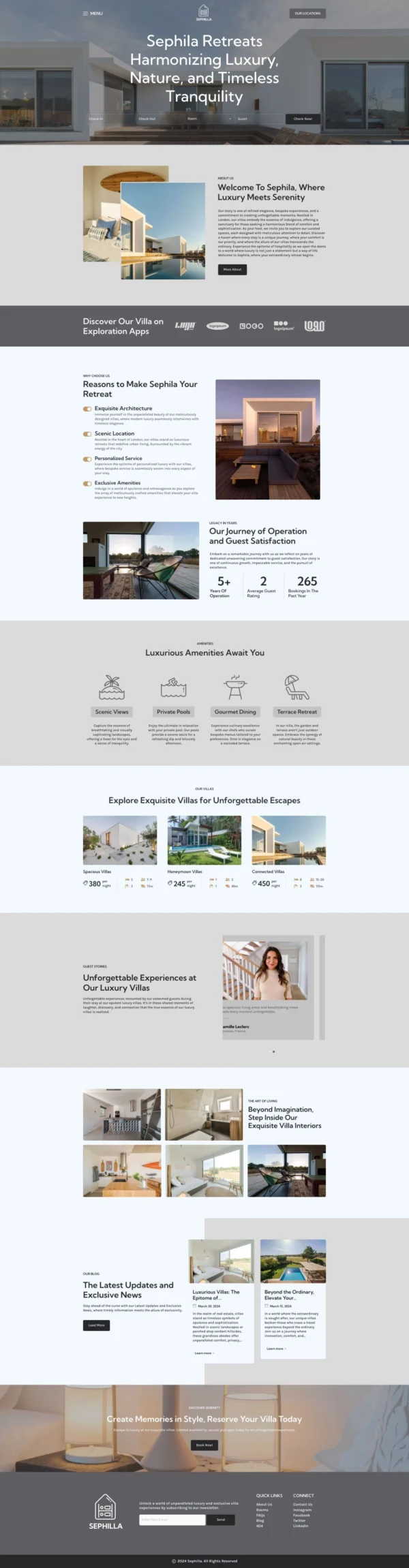 Sephilla - Premier Villa Showcase Website Design Package