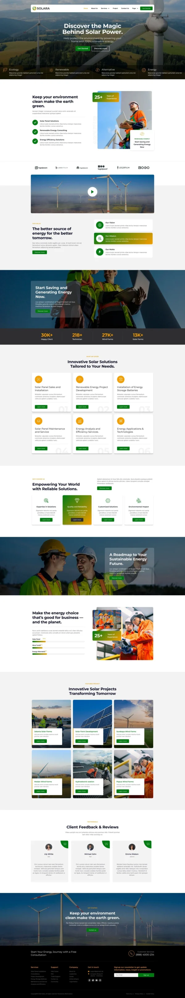 Solara - Solar Panel & Renewable Energy Website Design Package