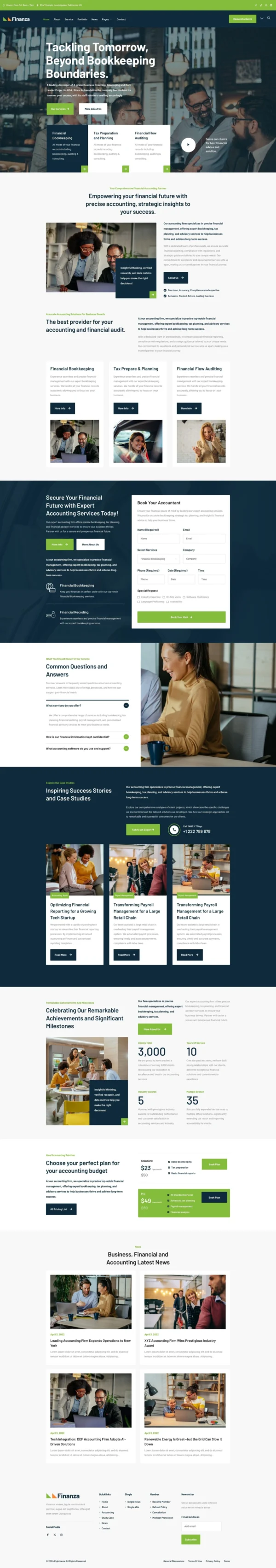 Finanza - Finance & Accounting Company Website Design Package