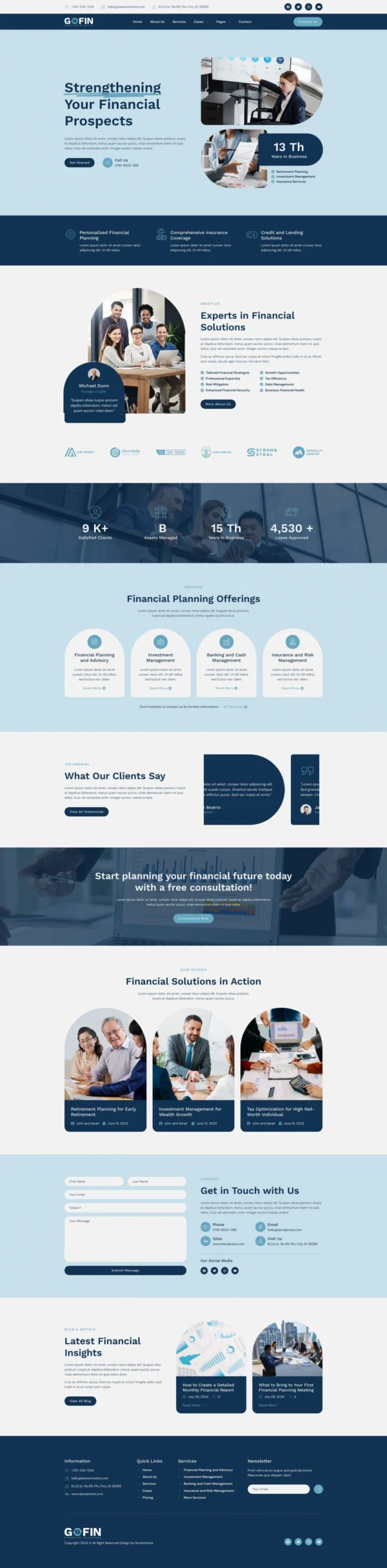 Gofin - Financial Solutions Website Design Package