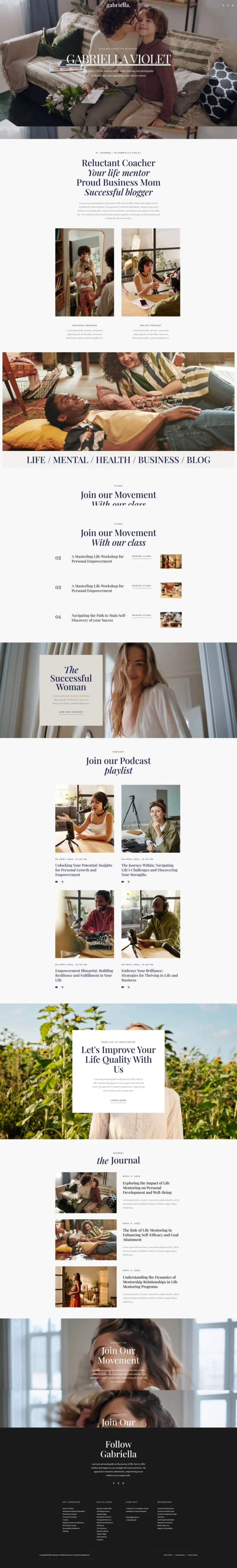 Gabriella - Motivator & Business Coach Website Design Package