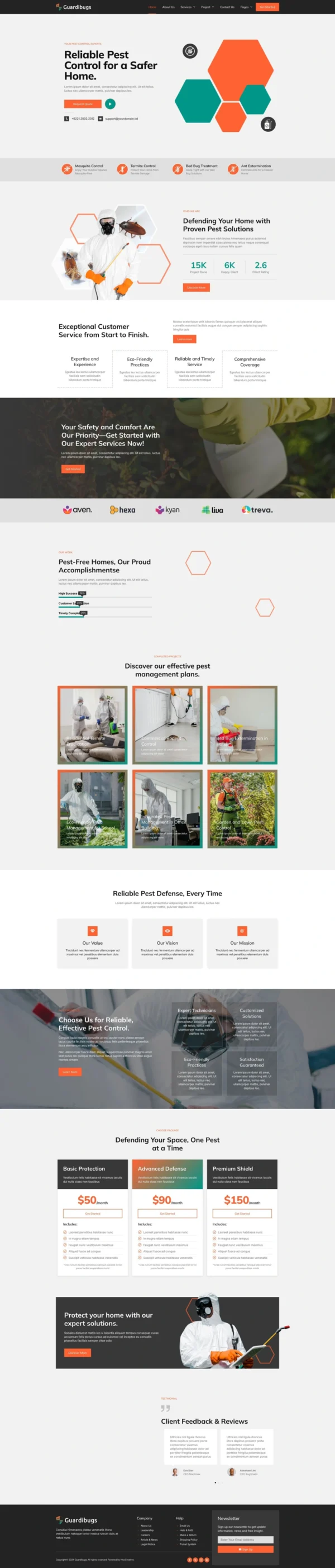 Guardibugs - Pest Control Service Website Design Package