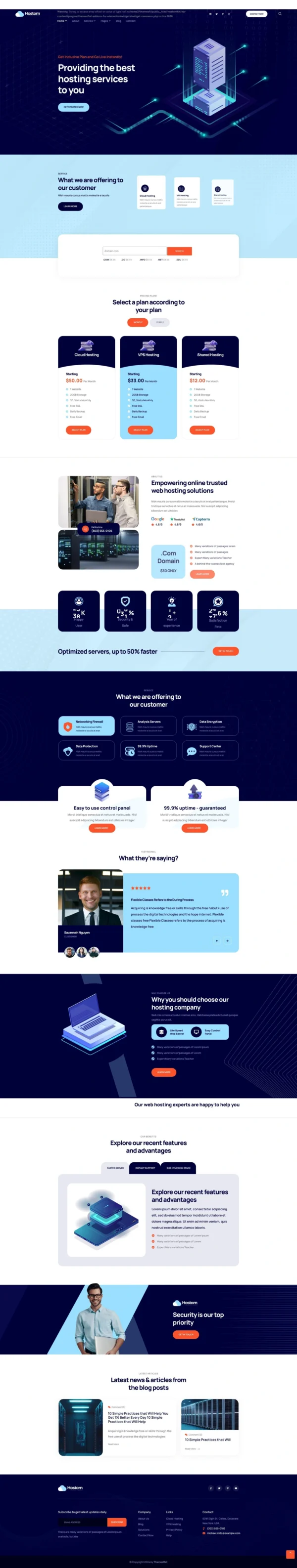 Hostom - Hosting & WHMCS Website Design Package