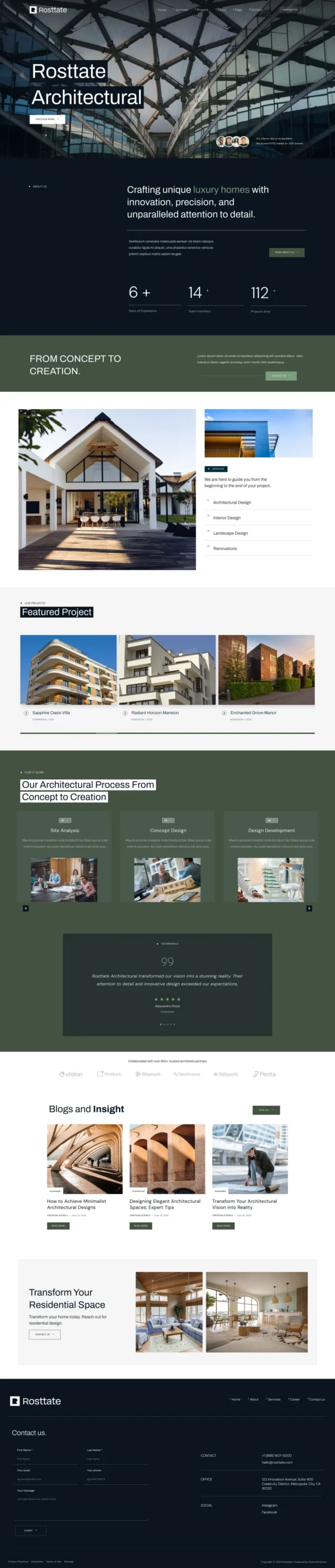 Rosttate - Architecture & Interior Design Website Design Package