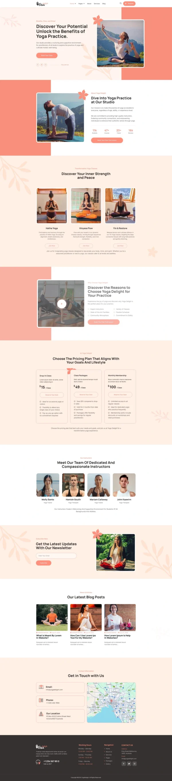 Yoga Delight - Yoga Studio & Fitness Website Design Package