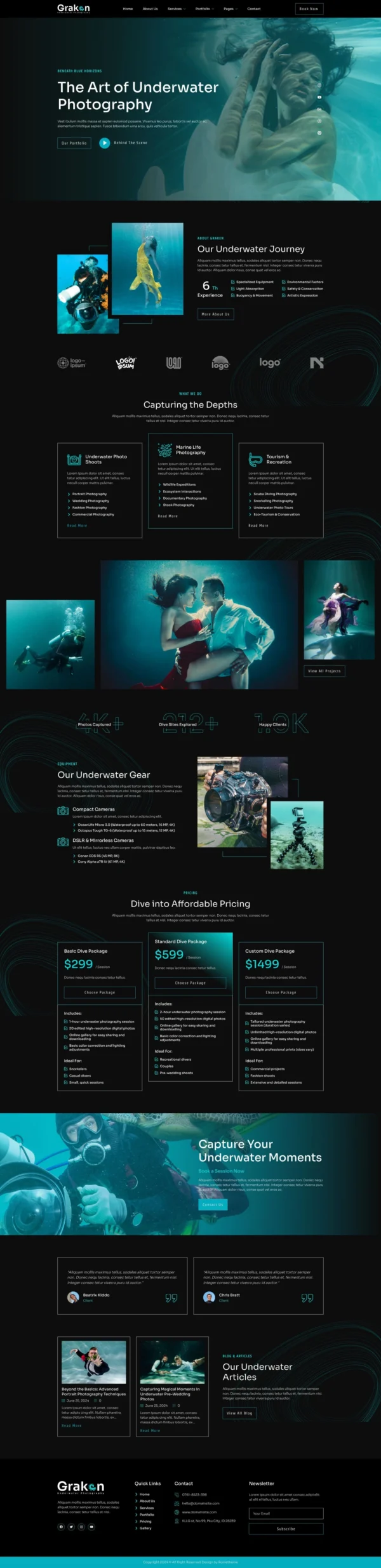Graken - Underwater Photography Website Design Package
