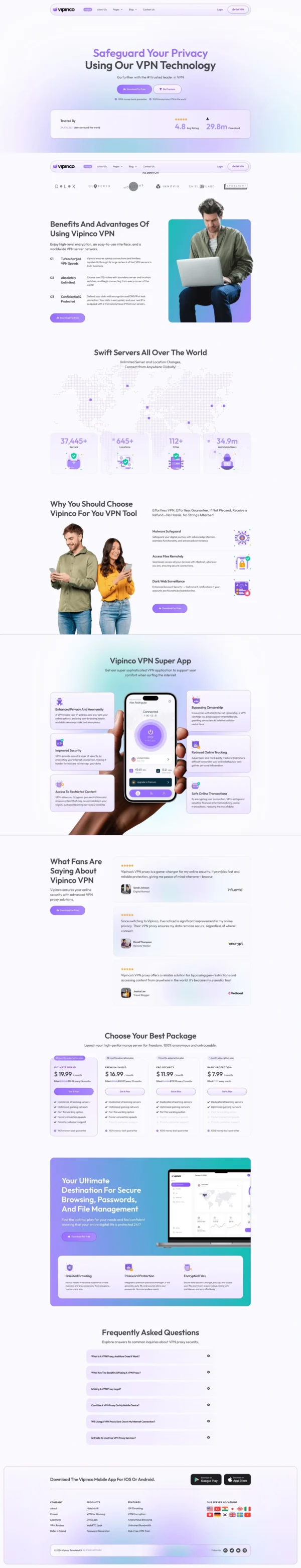 Vipinco - VPN Proxy Security Website Design Package