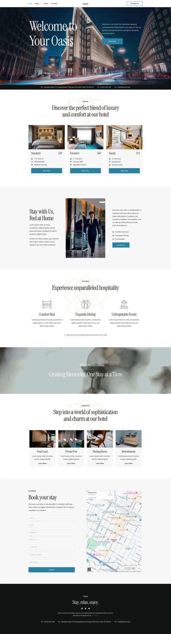 Oasis - Hotel & Resort Website Design Package
