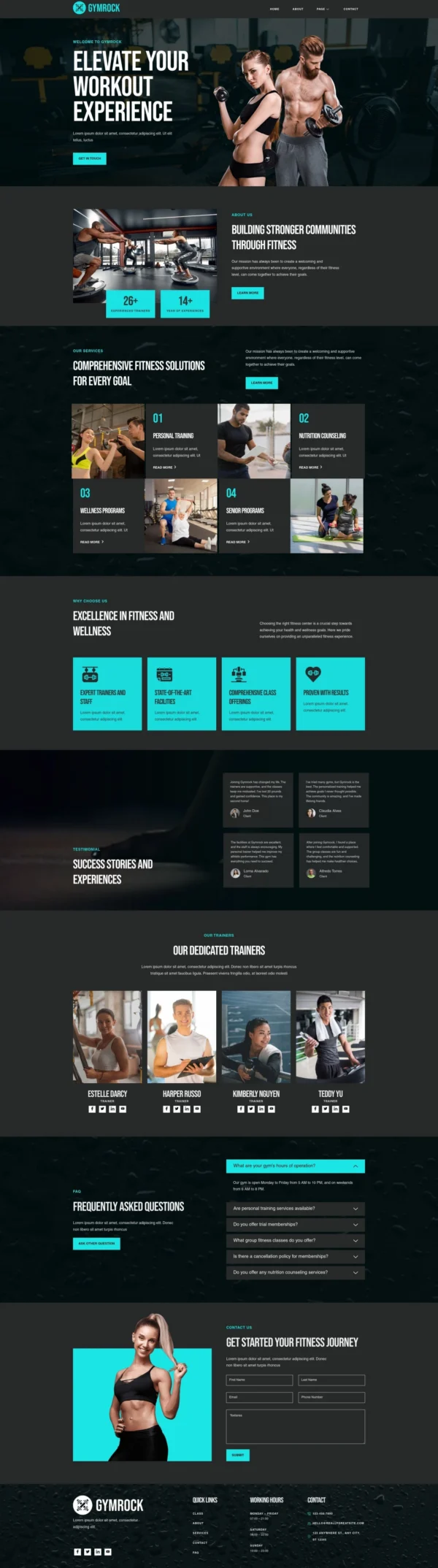 Gymrock - Fitness Gym Website Design Package