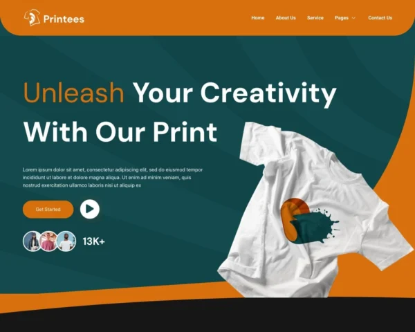 Printees - T-Shirt Design & Printing Website Design Package