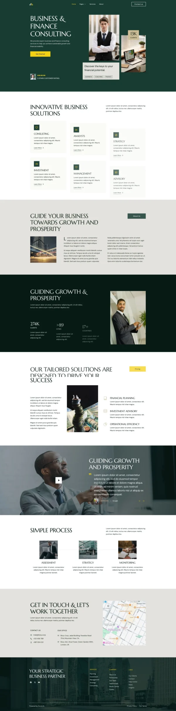 Bizzy - Business & Finance Consulting Company Website Design Package