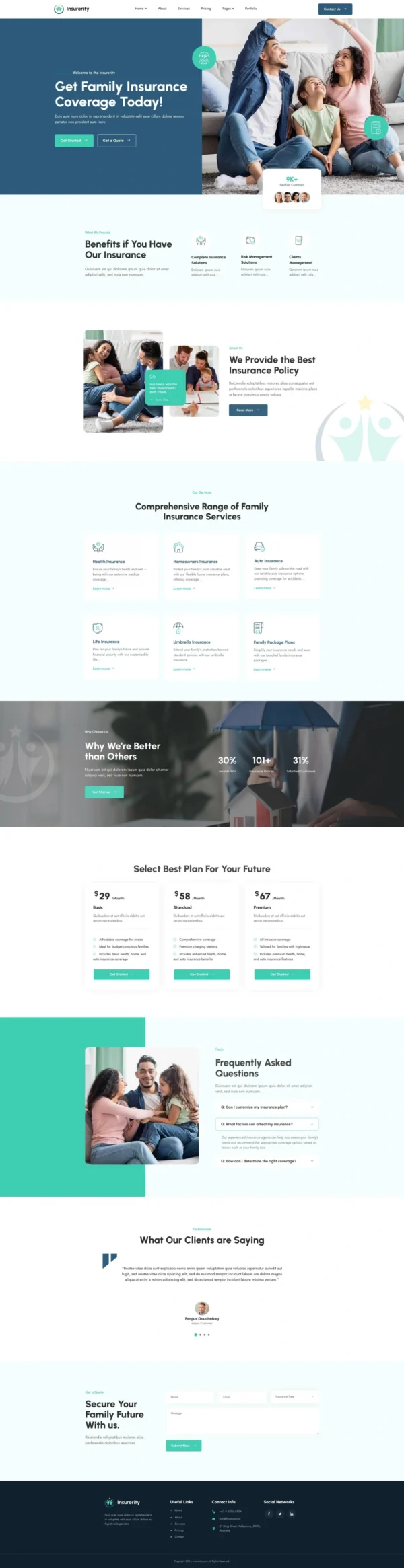 Insurerity - Insurance Agency Website Design Package