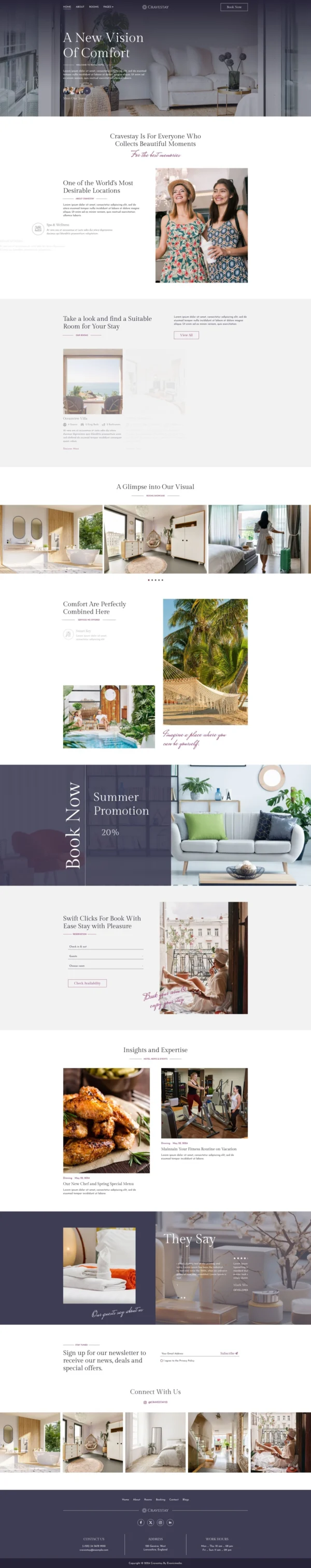 Cravestay – Luxury Hotel & Resort Website Design Package
