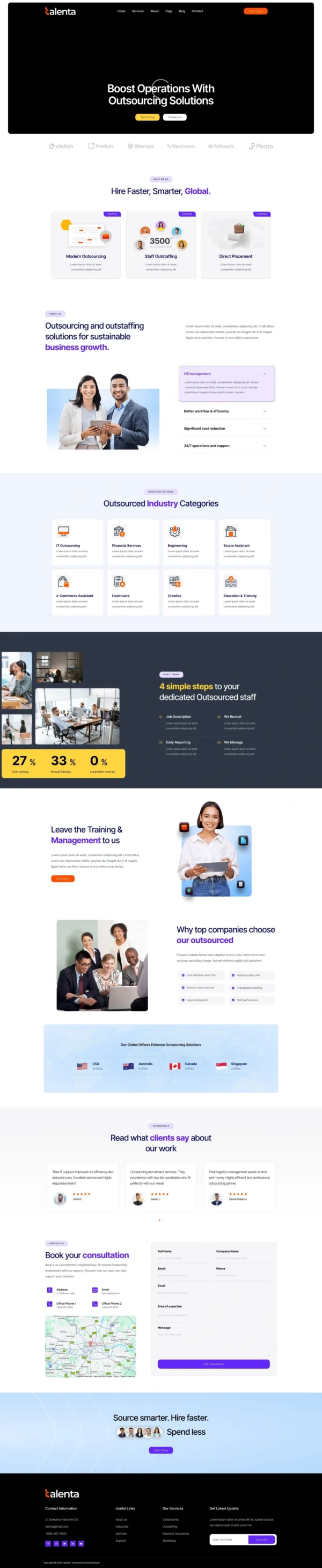 Talenta - Human Resources & Recruitment Agency Website Design Package