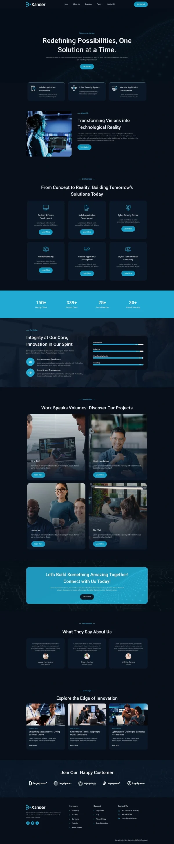 Xander - Tech Company Website Design Package