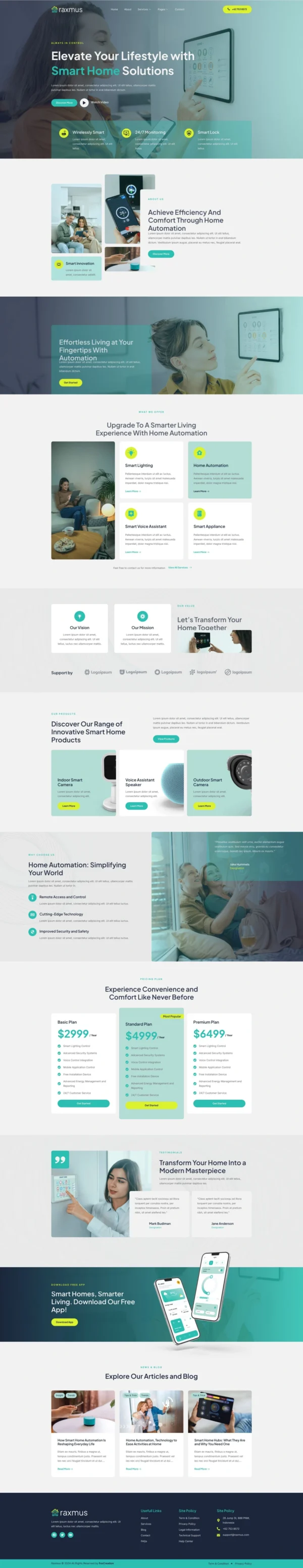 Raxmus - Smart Home Automation Website Design Package