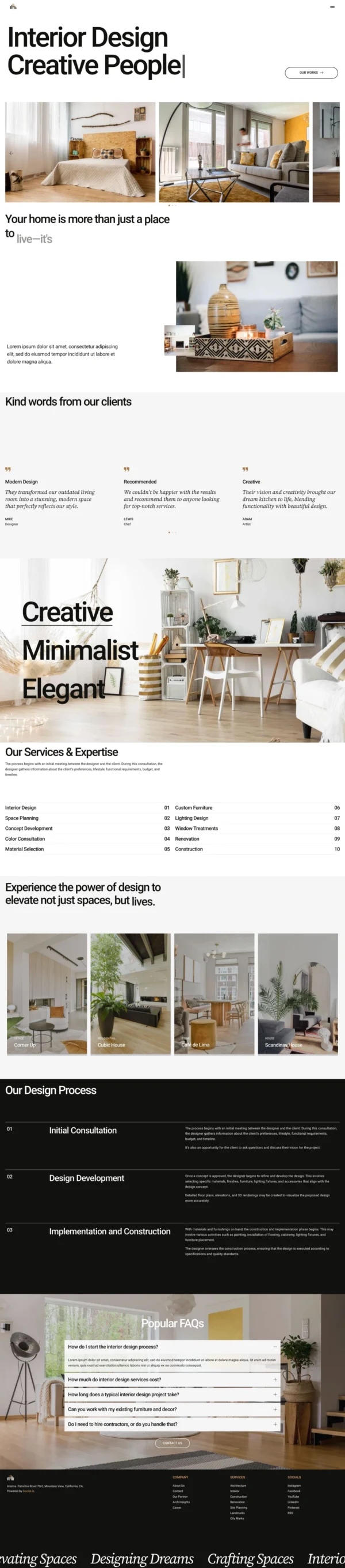 Interna - Interior Design & Architecture Website Design Package