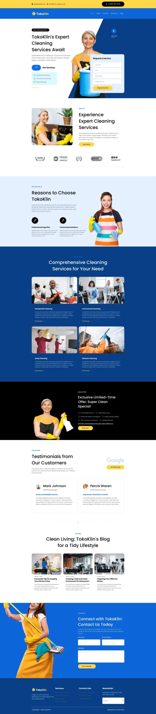 Tokoklin - Cleaning Service Business Website Design Package