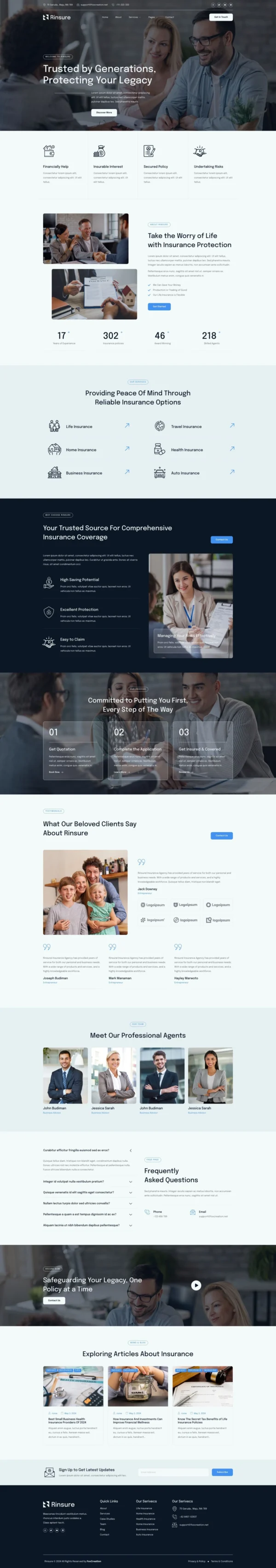 Rinsure - Insurance Agency Website Design Package