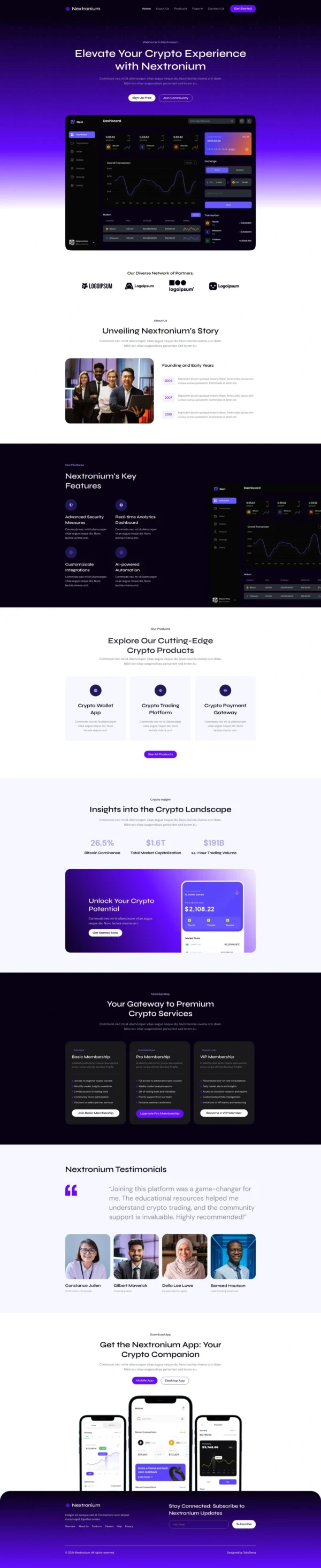 Nextronium - Crypto SaaS Website Design Package