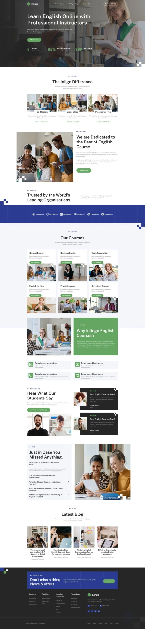 Inlingo - Professional English Course Website Design Package