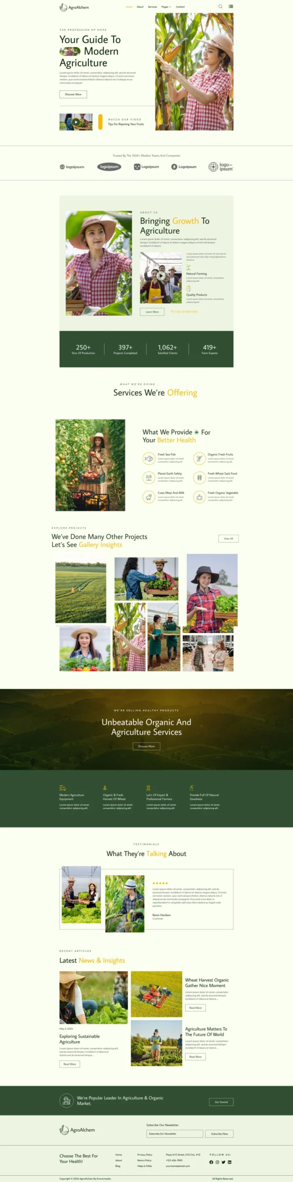 AgroAlchem - Agriculture & Organic Farming Website Design Package