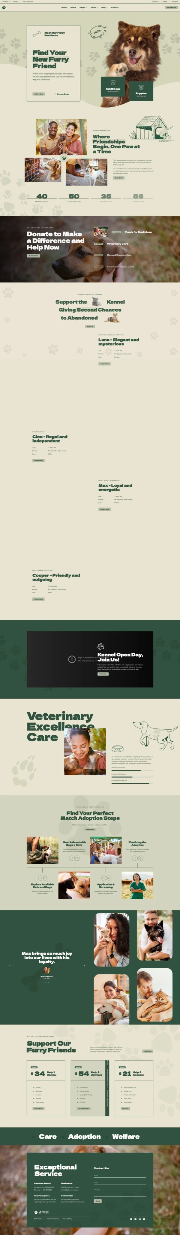 Kenneli - Animal Shelter & Pet Care Website Design Package