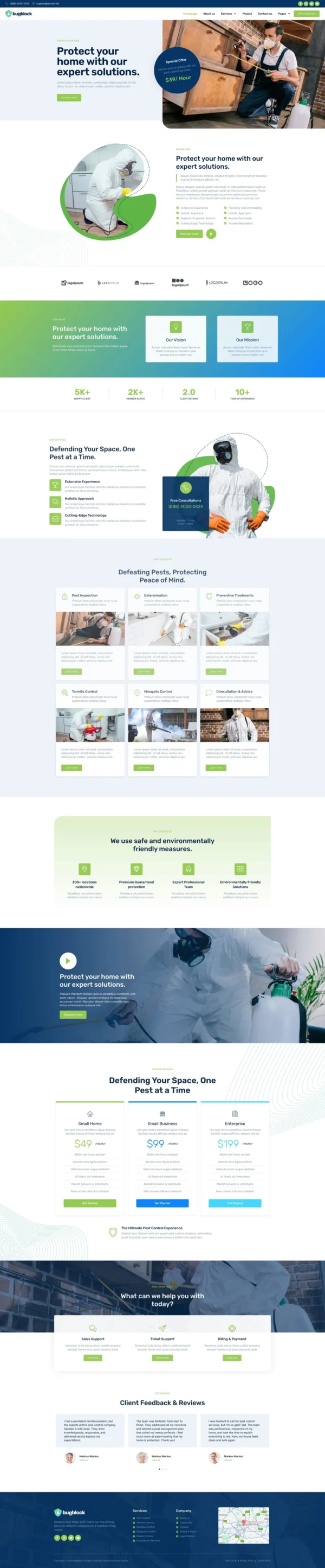 BugBlock - Pest Control Service Website Design Package