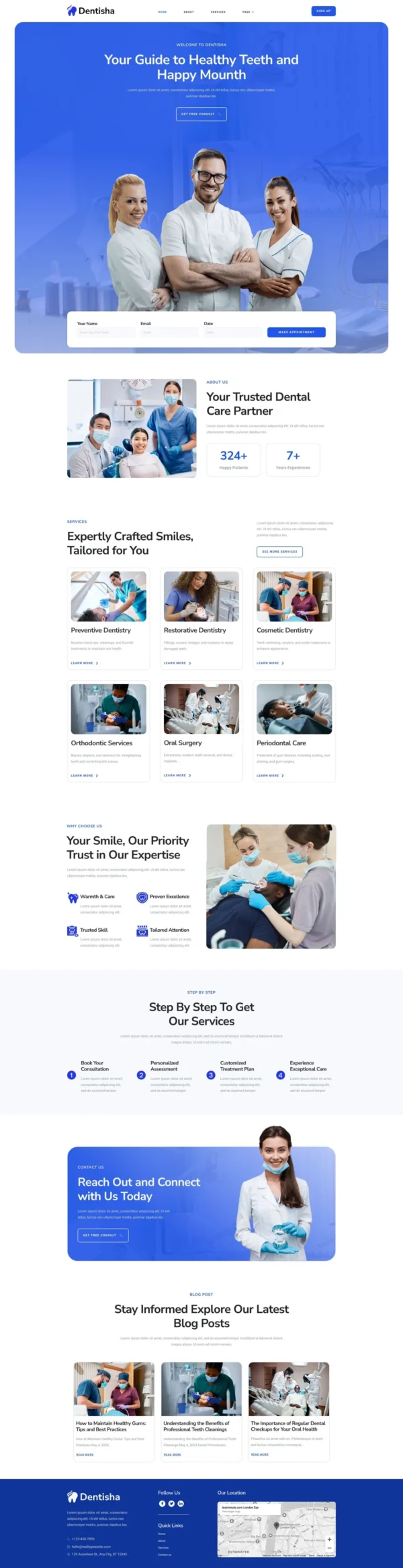 Dentisha - Dentists & Dental Website Design Package