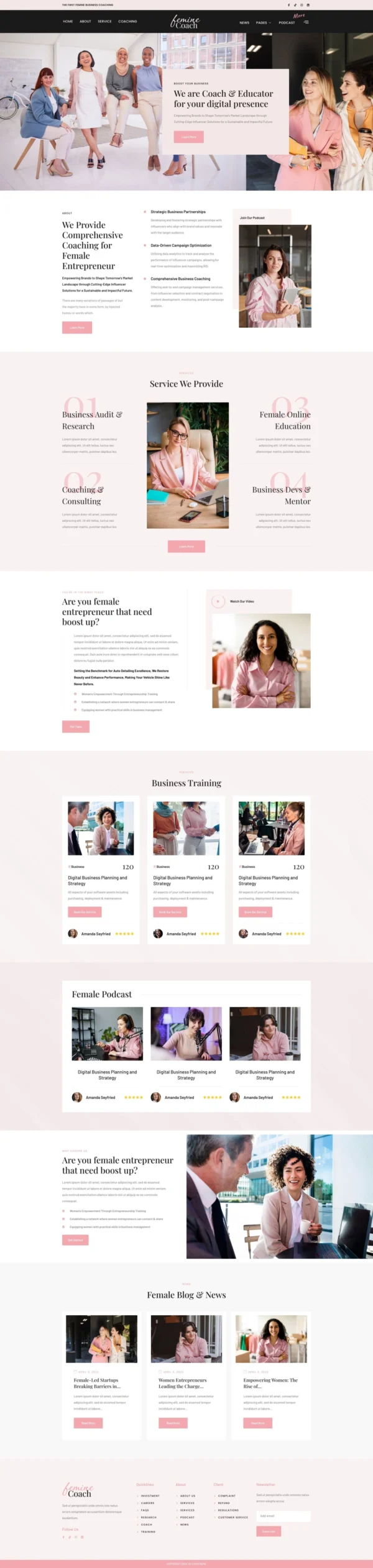 Femine - Feminine Business Coach Website Design Package